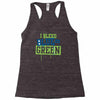 i bleed blue and green Racerback Tank