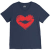 lip print heart V-Neck Tee