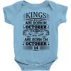 Real Kings Are Born On October 14 Baby Onesie