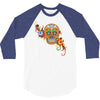 women's sugar skull purple 3/4 Sleeve Shirt