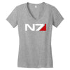 mass effect n7 logo Women's V-Neck T-Shirt