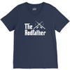 the rodfather   mens funny fishing V-Neck Tee