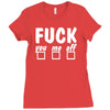 fuck you me off fun Ladies Fitted T-Shirt