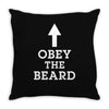 obey the beard funny Throw Pillow