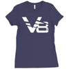 v8 motor sport sound drag race tuning hotrod route 66 turbo big Ladies Fitted T-Shirt