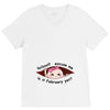 February Peeking Out Asian Baby Girl V-Neck Tee