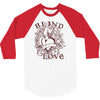 blind love fire heart 3/4 Sleeve Shirt