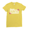 blessed aunitie with flower white color Ladies Fitted T-Shirt