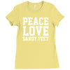 peace. love. sandy feet. Ladies Fitted T-Shirt