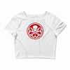red skull logo avengers marvel comics gift Crop Top