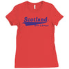 scotland born and raised retro white &amp; navy international country Ladies Fitted T-Shirt