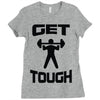 get tough weight lifter lifting gym Ladies Fitted T-Shirt