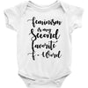 feminism is my second favorite f word Baby Bodysuit