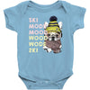 ski mood french bulldog Baby Bodysuit