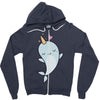 cute kawaii narwhals are cute Zipper Hoodie
