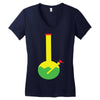 rasta bong water pipe slide insert stem filtered Women's V-Neck T-Shirt