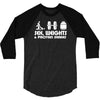 sex weights and protein shakes 3/4 Sleeve Shirt
