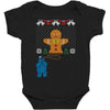 cookie monster gingerbread man ugly christmas sweater Baby Bodysuit