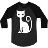white cat funny 3/4 Sleeve Shirt