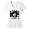 send me location khabib Women's V-Neck T-Shirt