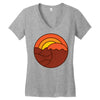sunset circle Women's V-Neck T-Shirt