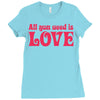 all you need is love Ladies Fitted T-Shirt