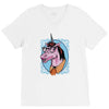 unicorn nerd graphic V-Neck Tee