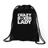 crazy boxer lady Drawstring Bags