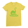 vegan dinosaur best trending Ladies Fitted T-Shirt