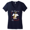 my boxer is my valentine1 Women's V-Neck T-Shirt