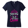 Celebrating With the 3rd Birthday Queen Women's V-Neck T-Shirt
