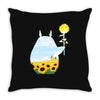 totoro sunflower Throw Pillow