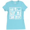 v3 eat sleep code Ladies Fitted T-Shirt