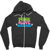 peace, love, massage Zipper Hoodie
