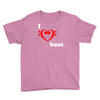 i love heart bass guitar music Youth Tee
