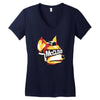 halftone fox (regular) Women's V-Neck T-Shirt