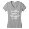 if my bedlington terrier doesn't like you i probably won't either Women's V-Neck T-Shirt