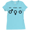man woman geek symbols Ladies Fitted T-Shirt