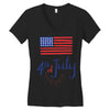 july 4th Women's V-Neck T-Shirt