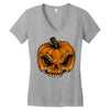skull pumpkin Women's V-Neck T-Shirt
