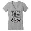 in a world full of grinches be a cindy lou who Women's V-Neck T-Shirt