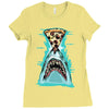pizza shark graphic Ladies Fitted T-Shirt