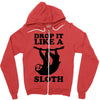 drop like a sloth Zipper Hoodie