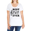 Best Dad Ever Funny Music Note Ladies Curvy T-Shirt