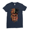 skull us flag Ladies Fitted T-Shirt