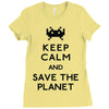 save the planet Ladies Fitted T-Shirt