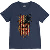 skull us flag V-Neck Tee