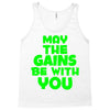 gym gains fitness slogan Tank Top