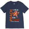 I Wear Peach For Uterine Cancer Awareness V-Neck Tee