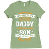 Super Cool Daddy Of A Freaking Awesome Son Ladies Fitted T-Shirt